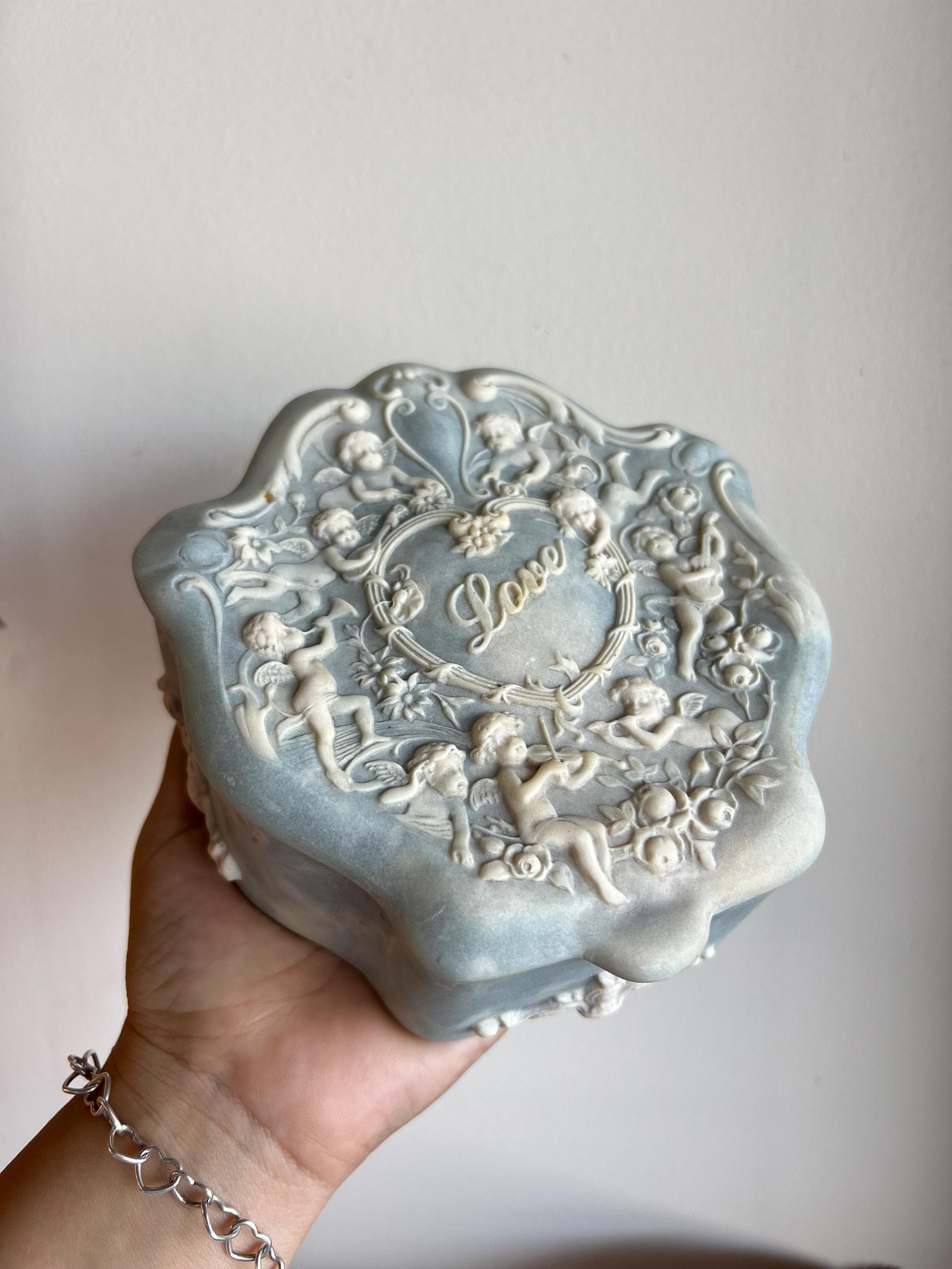 Blue Incolay Stone Box - Etsy