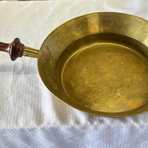 Vintage Copper Saucepan /fry pan/Old copper pan with wooden handle /Russian