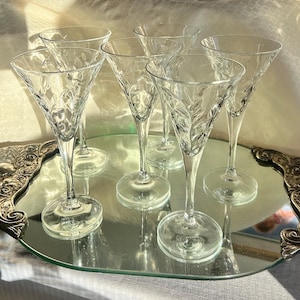 Set of 6 Laurus by Royal Crystal Rock water/ wine glasses (no chips or cracks)