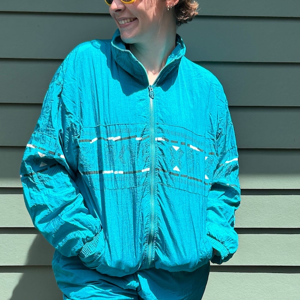 80s-90s Lavon Track Suit Size L Lavon by Cheerful Corp Vintage Warmup Suit Teal Tracksuit