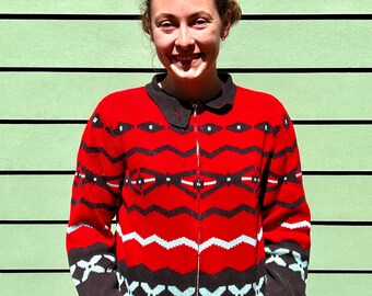 Vintage Pendleton Cardigan Size PM Southwestern Print Cotton Zip Cardigan Pendleton Vintage Women’s PM