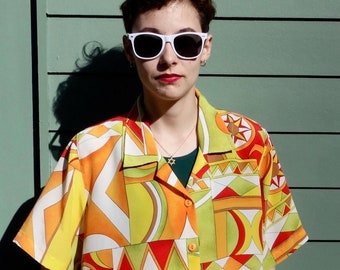 Geometric Button Up - Etsy