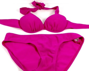 Y2K Magic Bra Hot Pink Bikini - Size S Magic Bra Bikini 2000s Bikini Vintage Swimwear Magenta Bikini Y2K Swimwear