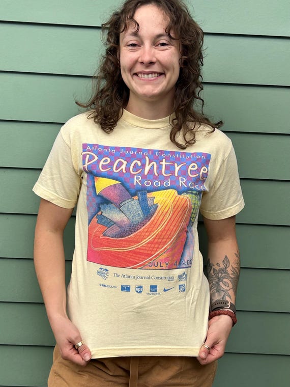 Vintage 2003 Peachtree Road Race Tshirt Peachtree Race Tshirt Atlanta Runner Size S 2003 Peachtree Finisher Tshirt