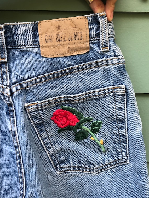 90s Embroidered Jeans Gap High Rise Classic Fit Si