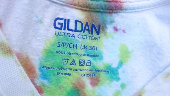 Vintage Gildan Tie Dye V Neck Tshirt Size S 34-36… - image 6