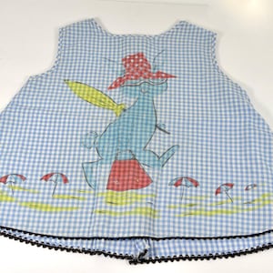 Sweet Vintage Toddler Sundress - Hand-made Beach Bunny Sun Dress Toddler Beach Dress Retro Toddler Play Dress Sun Bunny