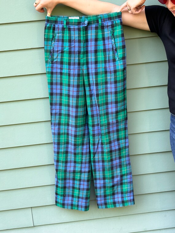 Vintage Plaid Wool Pants Lucia Size 36 Wool Pants… - image 2