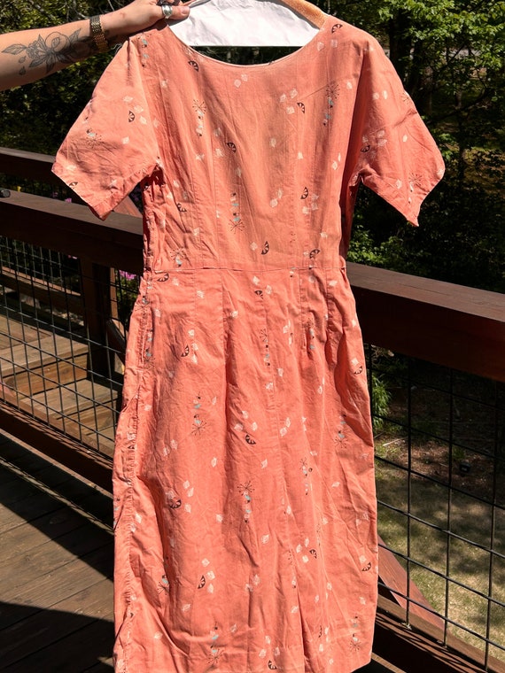 Atomic Print 1950s Shirtwaist Dress 1950s Dress M… - image 1