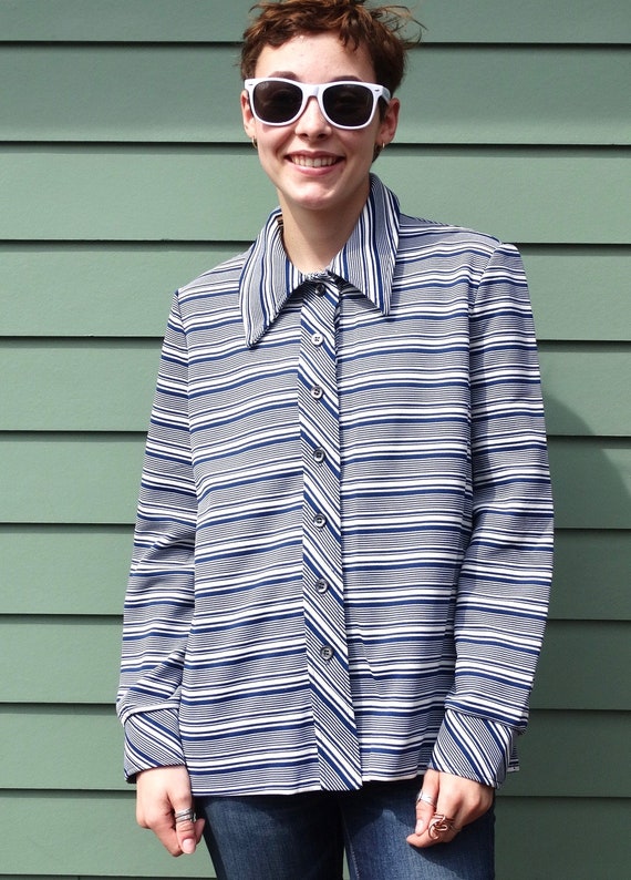 1970s Devon Dacron Polyester Button Up Shirt Jack… - image 3