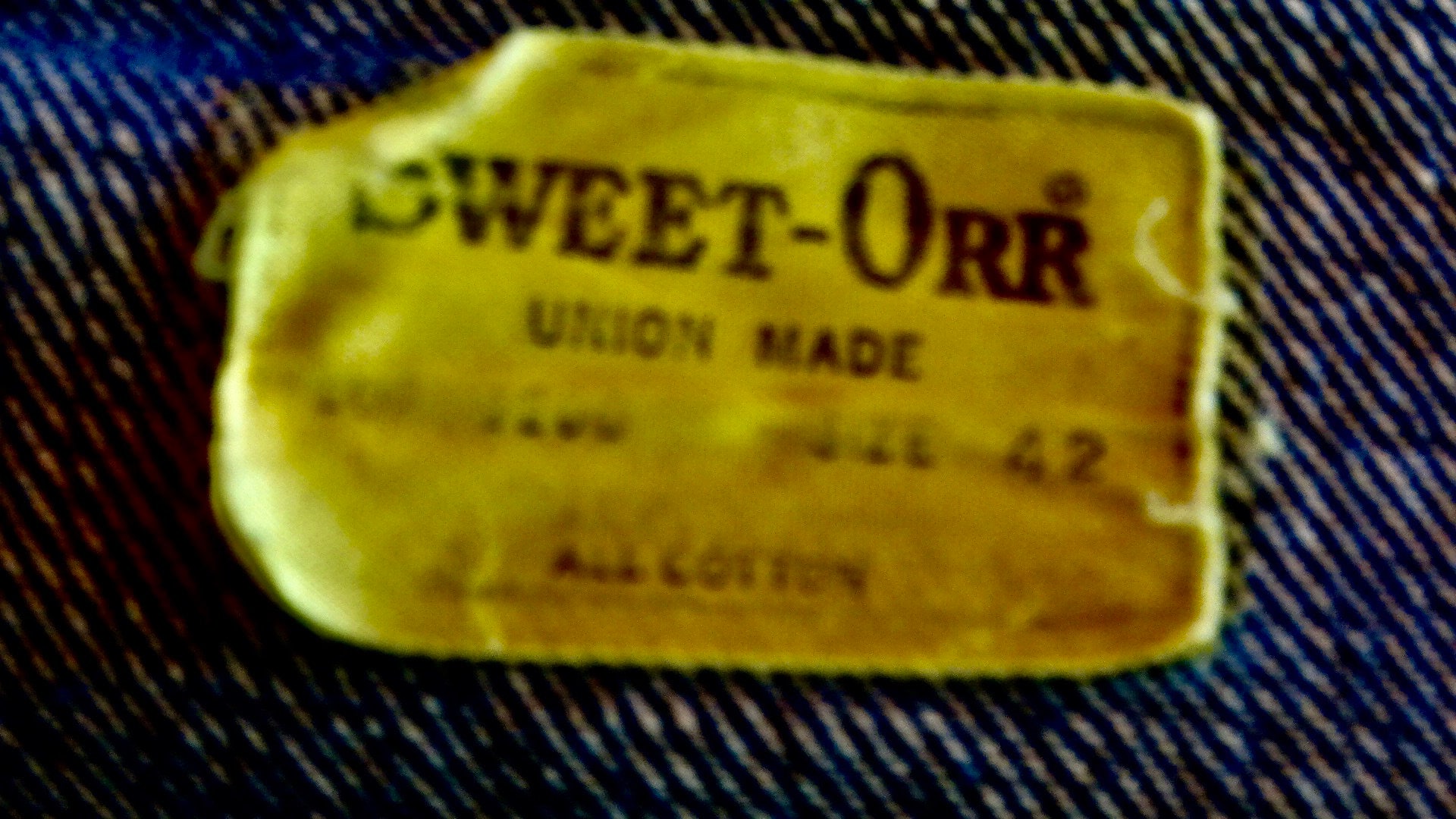 Vintage Sweet-orr Denim Jacket Union Made Size 42 Jean