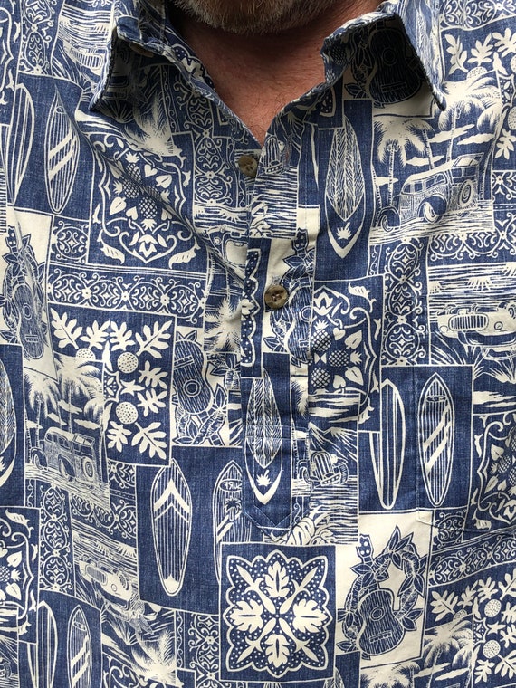Vintage Hawaii Hawaiian Shirt Men's XL Made in Ha… - image 5