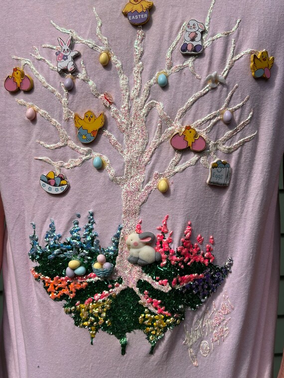 Incredible Vintage Easter Tshirt Embellished East… - image 5