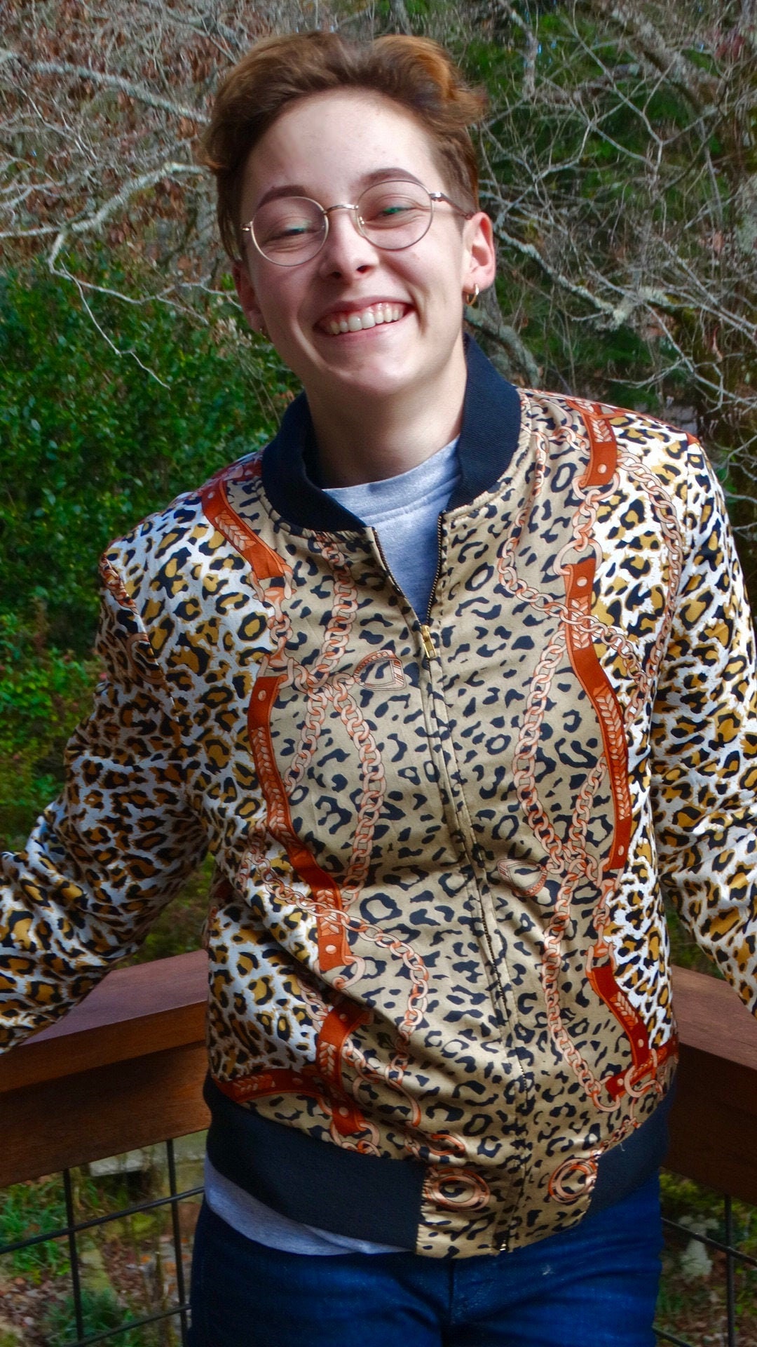 ☆Gianni Versace　ヴィンテージジャケット　シマウマ　ベロア レトロ 90s Vintage Versace Style Bomber Leopard Print Baroque Windbreaker