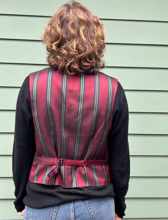 Vintage Striped Vest J Peterman Vest Vintage Silk… - image 3