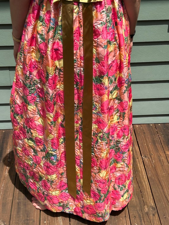 1970s Maxi Dress Pink Floral Maxi Dress 70s Maxi … - image 6