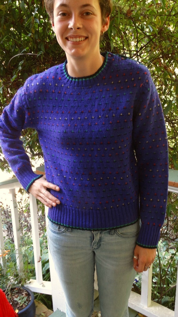 80s Preppy Sweater 1980s Pullover The Eagle's Eye… - image 1
