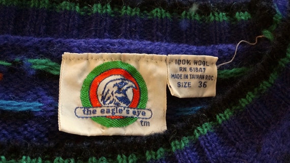 80s Preppy Sweater 1980s Pullover The Eagle's Eye… - image 7