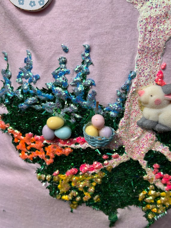 Incredible Vintage Easter Tshirt Embellished East… - image 8