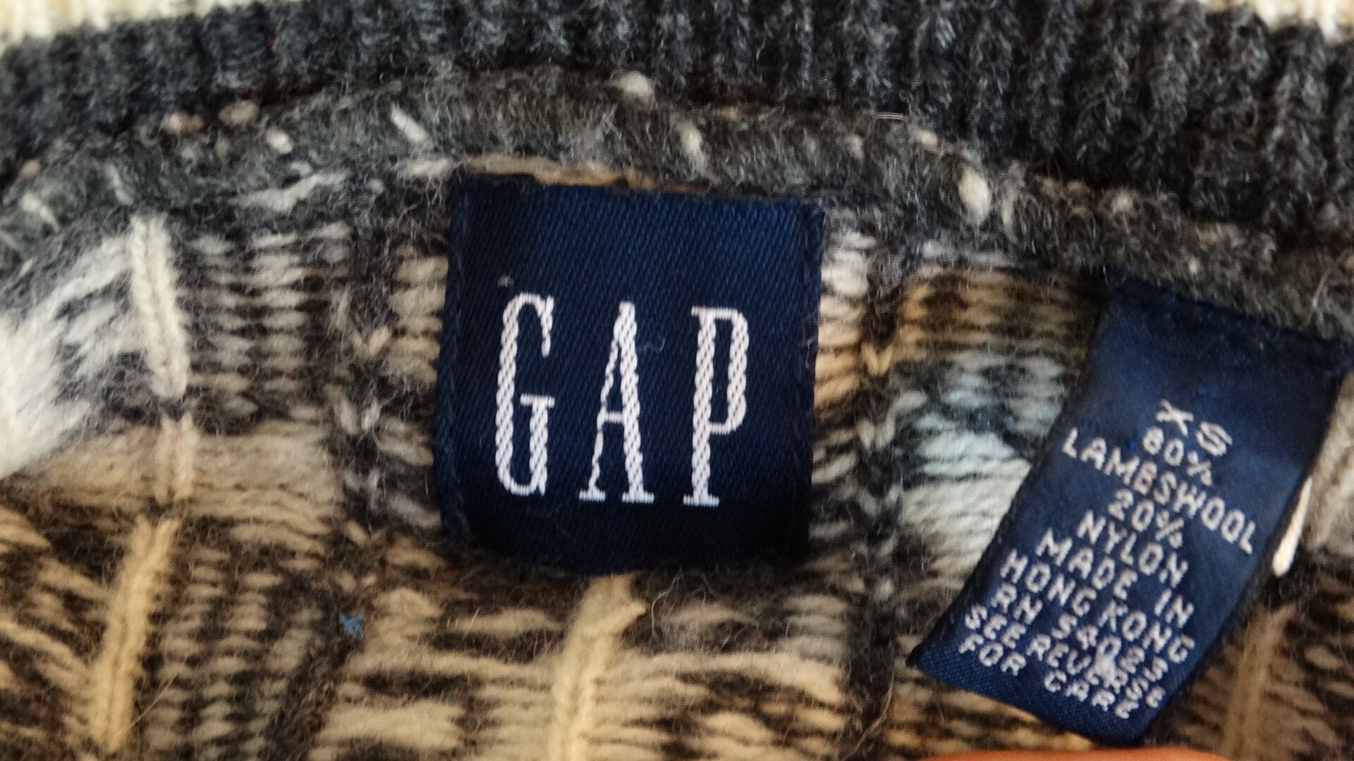 Vintage 90's Gap Black and White Cotton Knit Pullover Nordic