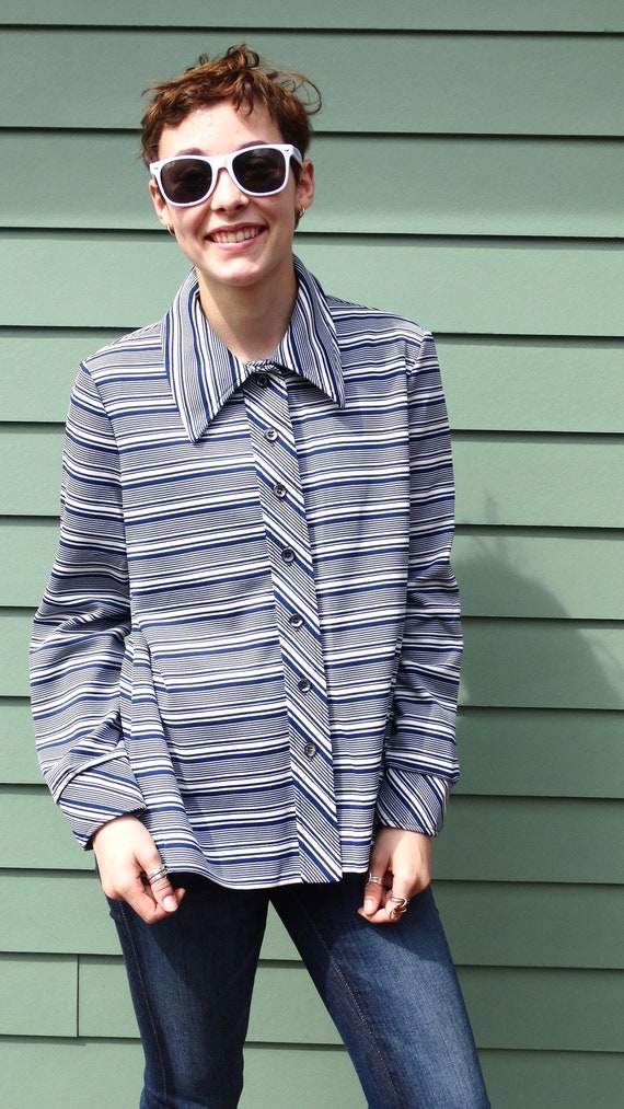 1970s Devon Dacron Polyester Button Up Shirt Jack… - image 2