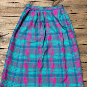 Vintage Pendleton Wool Skirt Size S Vintage Long Plaid Wool Skirt Pendleton Vintage Plaid Skirt Purple Teal Magenta
