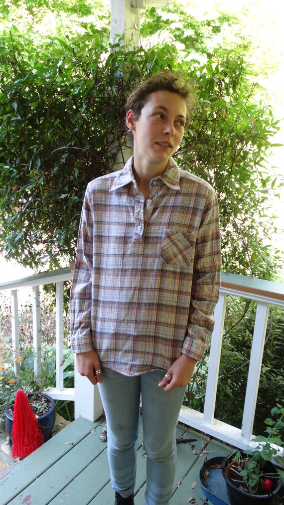 Flannel pullover shirt hot sale