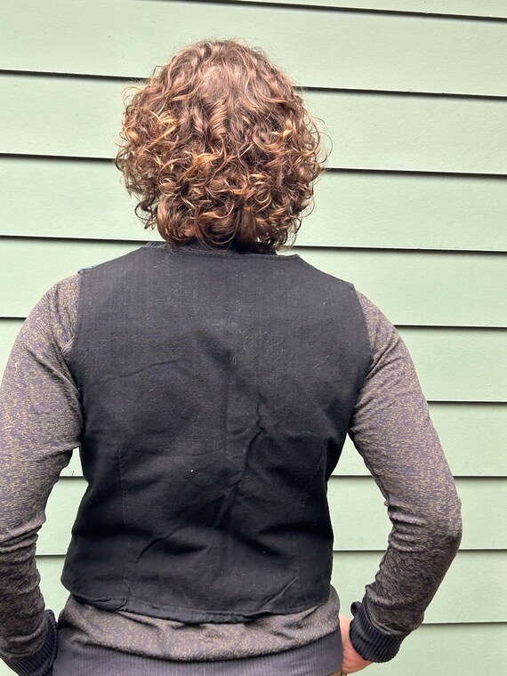 Cute Woven Vest Blue Green Purple Vest Vintage Ve… - image 3