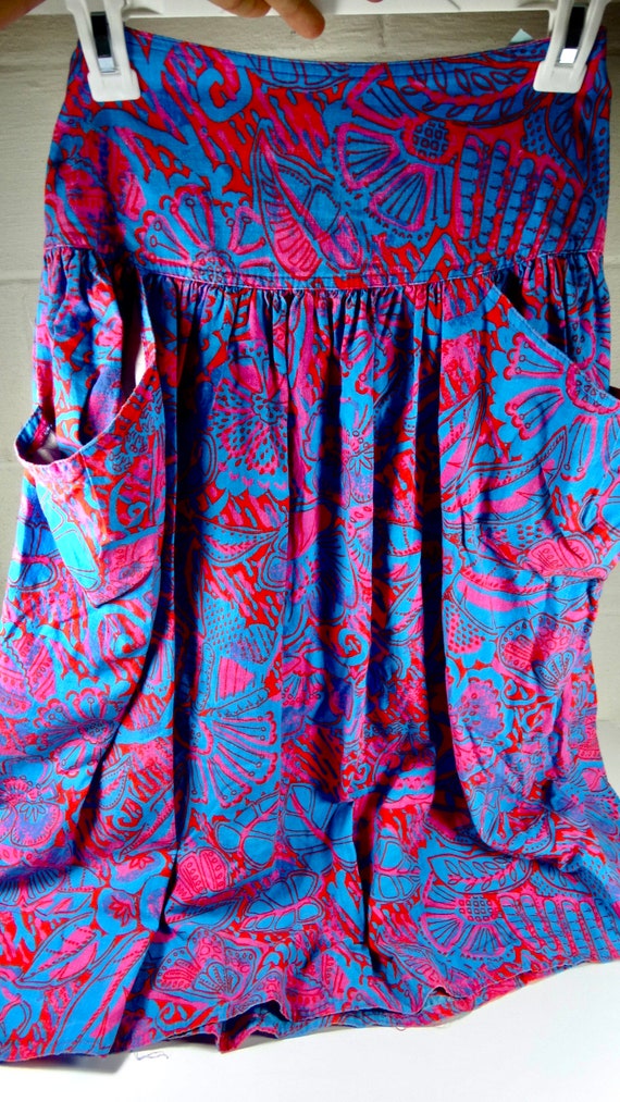Cute 80s Skirt Cherokee Hawaiian Print Skirt Dirn… - image 2