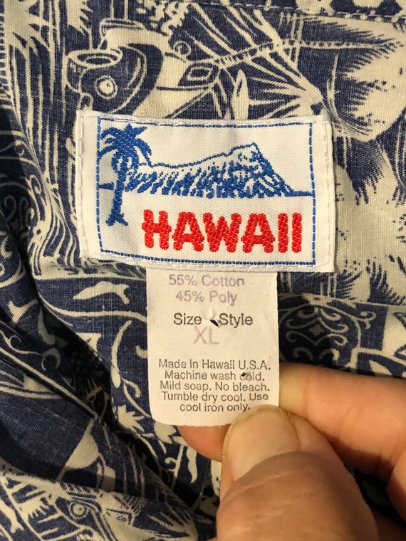 Vintage Hawaii Hawaiian Shirt Men's XL Made in Ha… - image 6