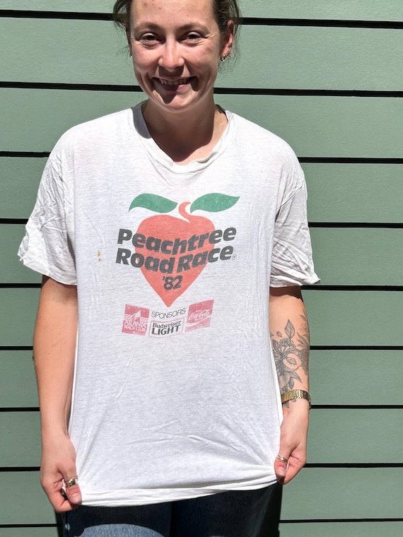 Vintage Peachtree Road Race Tshirt 1982 Size XL Official 1982 Peachtree Tshirt Official Race Shirt Atlanta Track Club Single Stitch