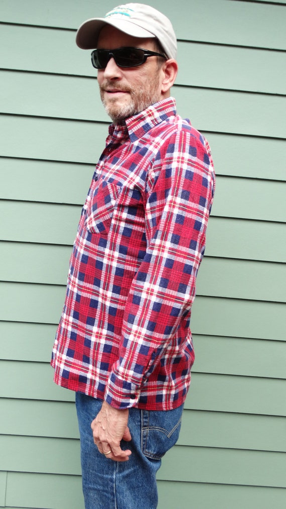 Vintage Saucatuck Plaid Flannel Button Up Grunge … - image 2