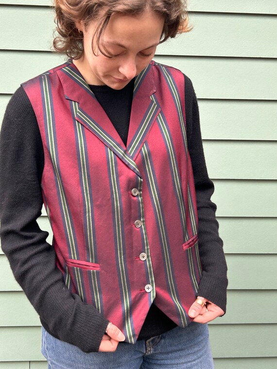 Vintage Striped Vest J Peterman Vest Vintage Silk… - image 5