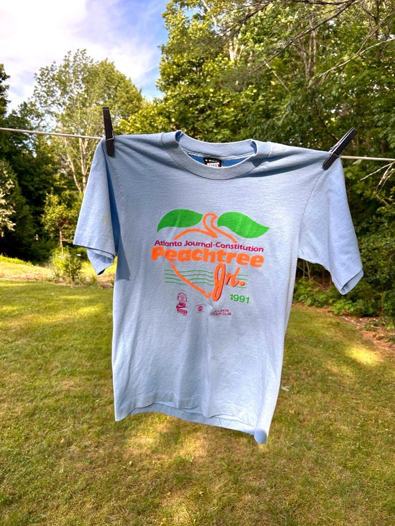 Vintage 1991 Peachtree Jr Tshirt Junior Peachtree Road Race Tshirt 1991 Jr Peachtree Finalist Tshirt Size S View 2