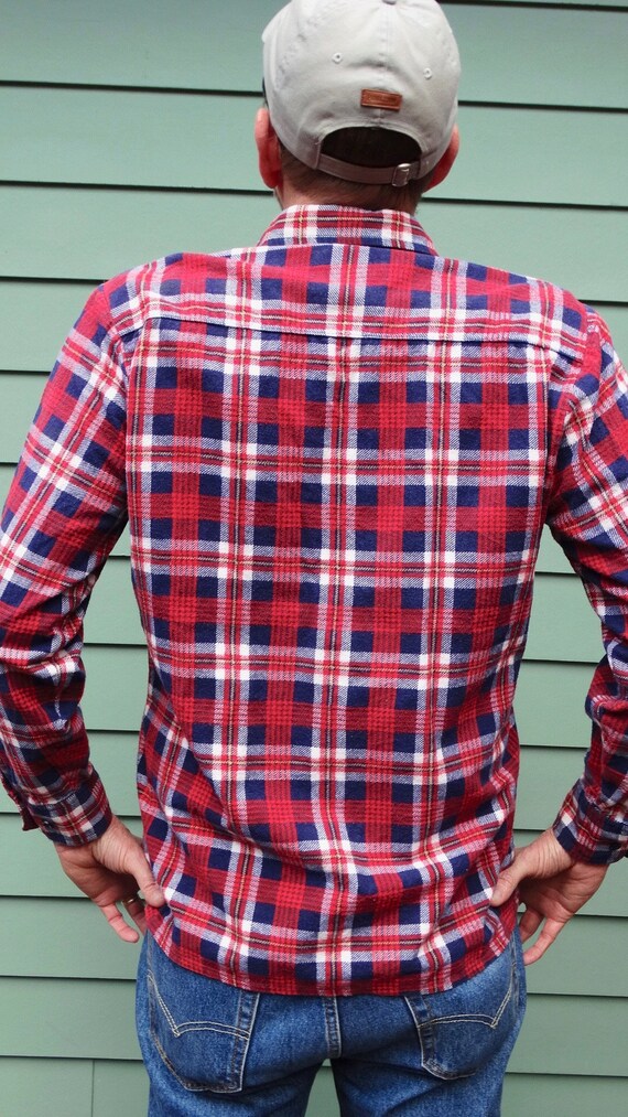 Vintage Saucatuck Plaid Flannel Button Up Grunge … - image 3