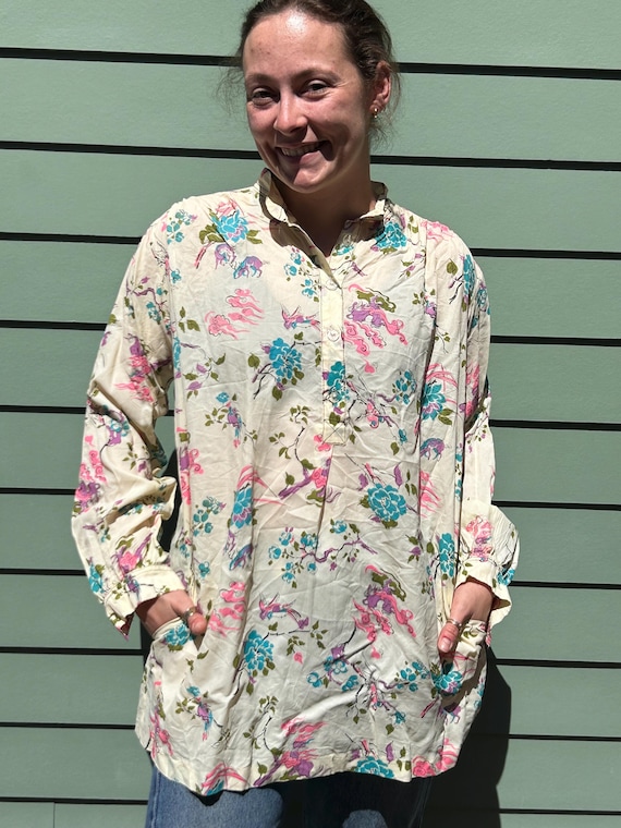 Vintage Tunic Blouse 1960s Hammond House Creations by Neora Tunic Blouse 60s Blouse 1960s Fashion