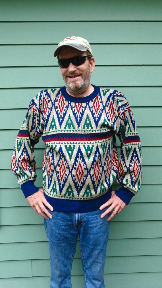 90s Johnathan Stewart Sweater - Mens Size M - 199… - image 1