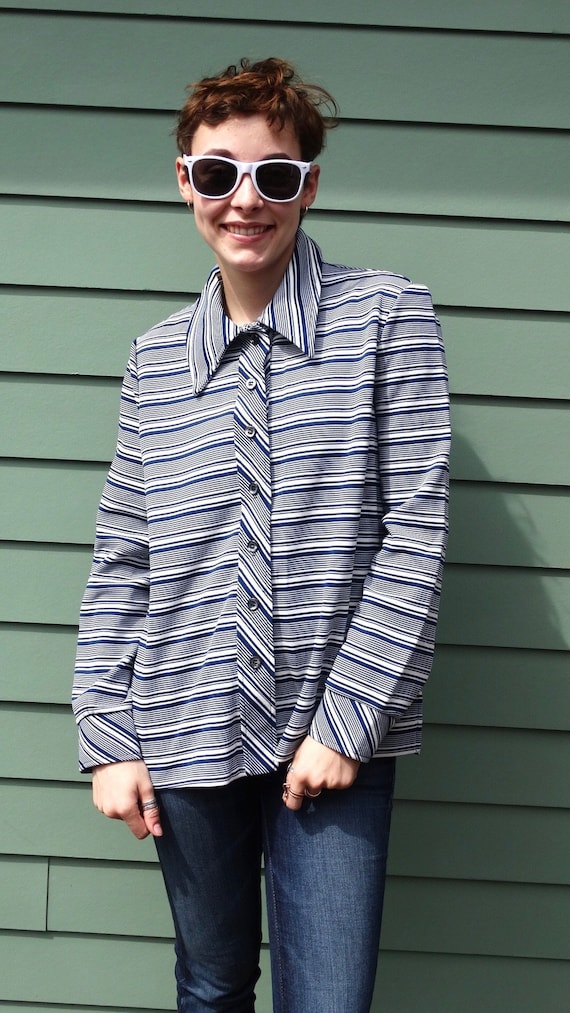 1970s Devon Dacron Polyester Button Up Shirt Jack… - image 1