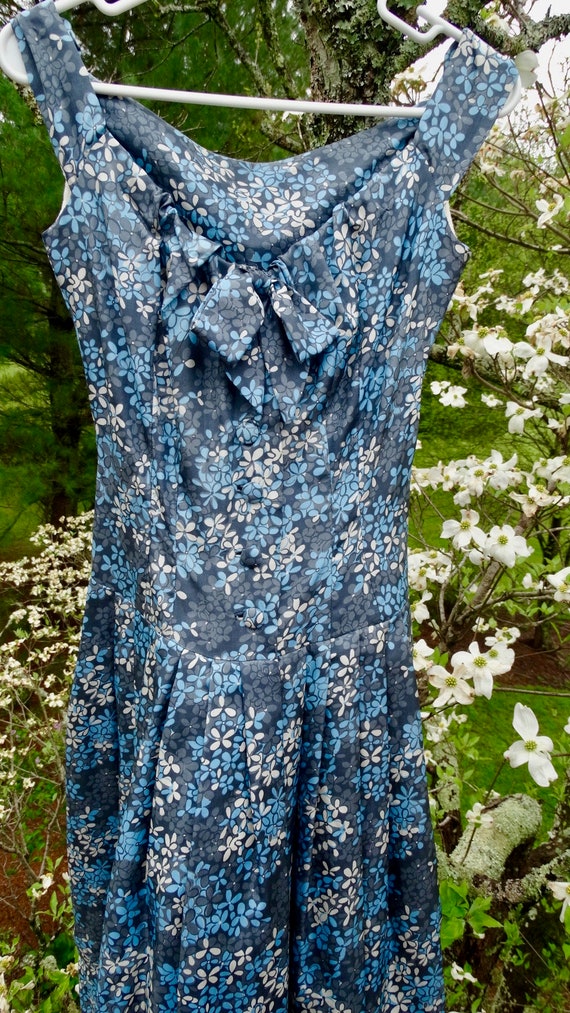 50s Rappi Silk Tafetta Sleeveless Dress Tea Length