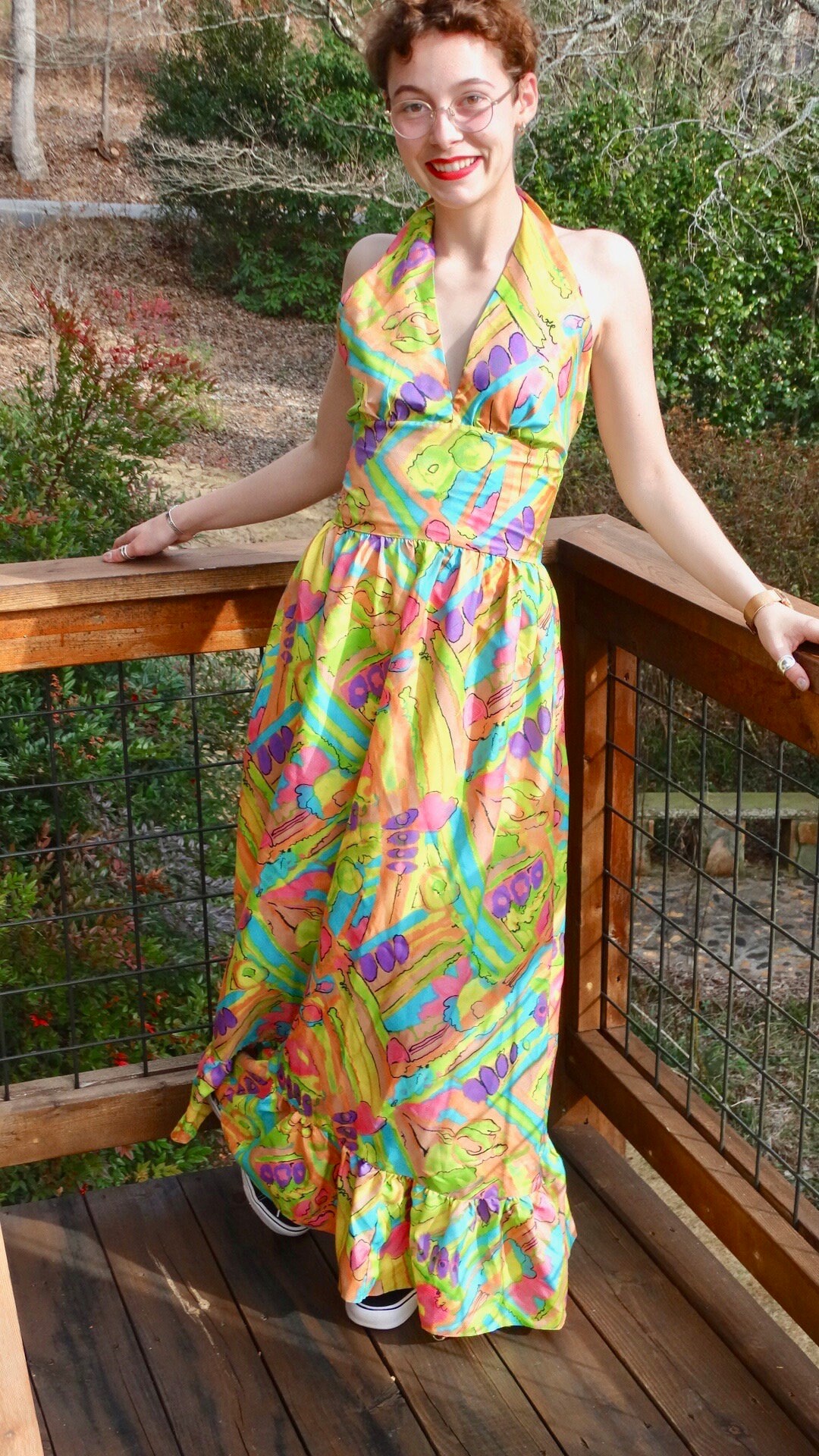 70s Vintage Halter Maxi Dress Long Gown Boho Music Festival 70s Vintage Halter Maxi Dress Long Gown Boho Music Festival