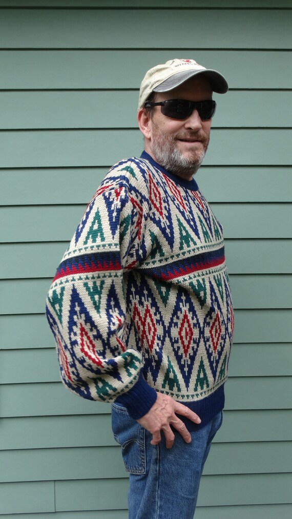 90s Johnathan Stewart Sweater - Mens Size M - 199… - image 2