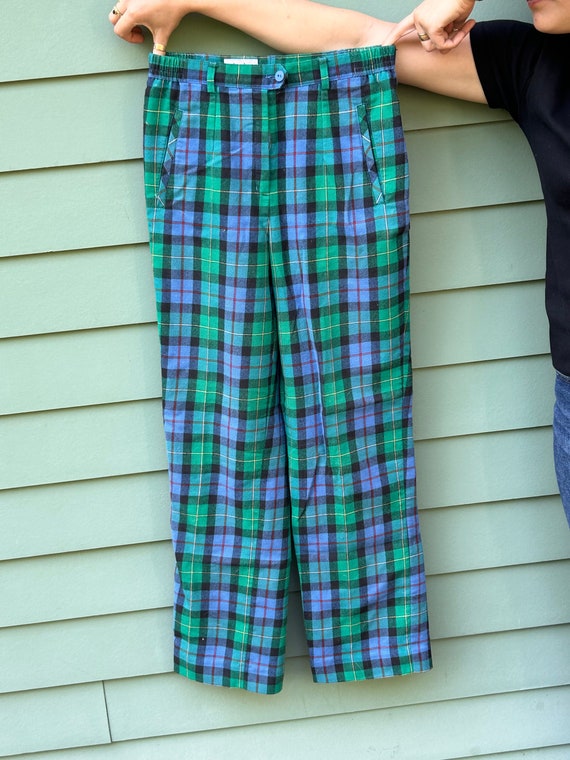 Vintage Plaid Wool Pants Lucia Size 36 Wool Pants… - image 1