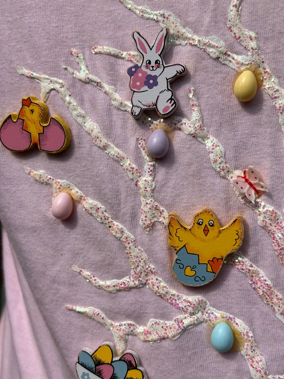 Incredible Vintage Easter Tshirt Embellished East… - image 7