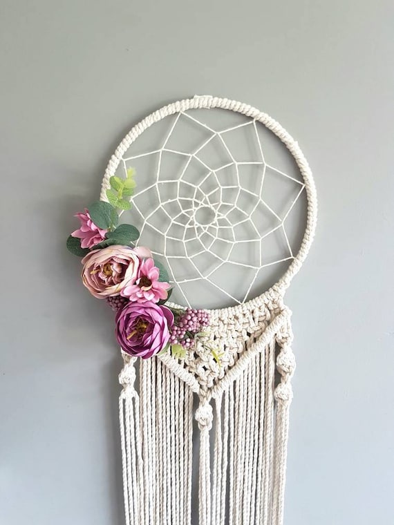 floral macrame dream catcher