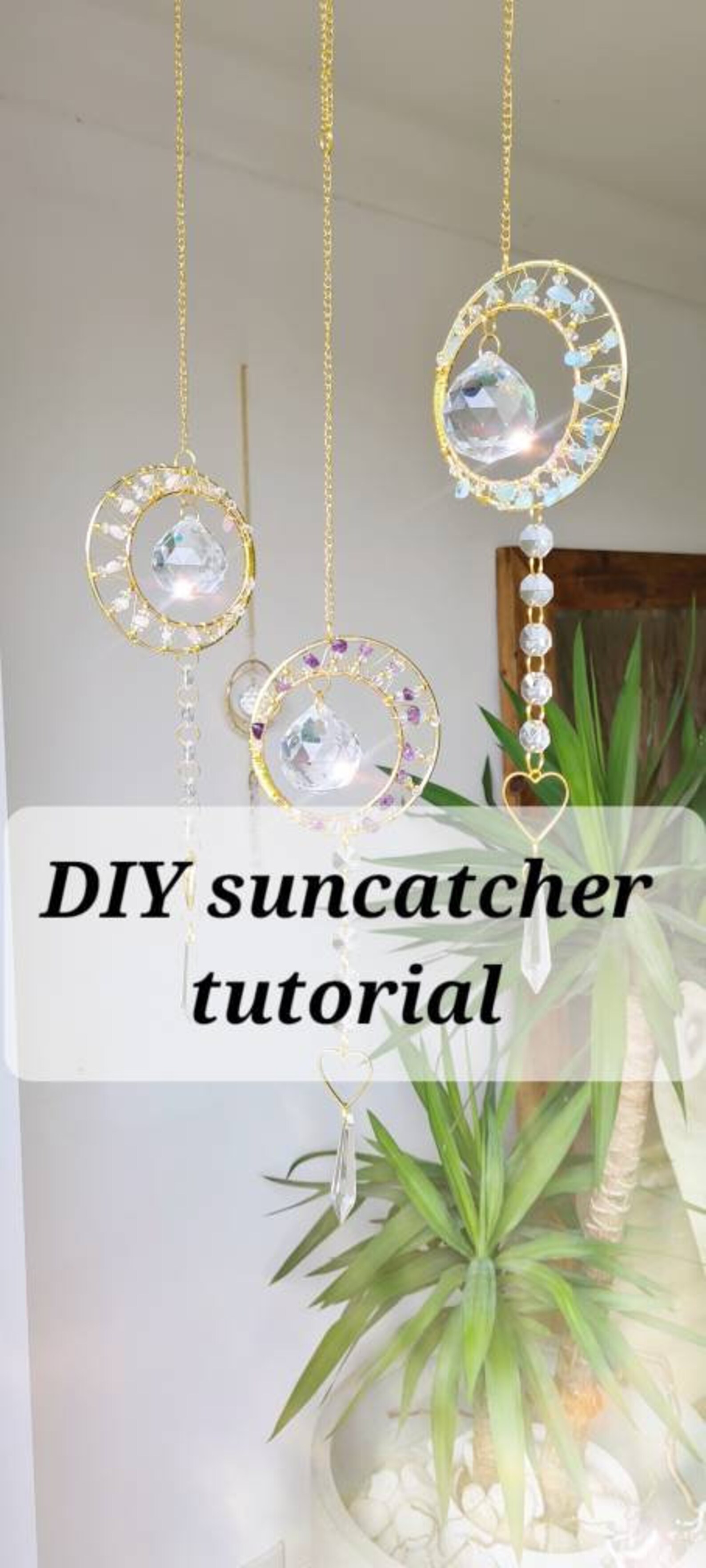DIY Tutorial Suncatcher With Crystals Moon and Star Crystal Etsy UK