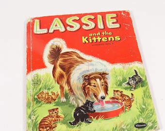1956 Lassie and the Kittens Whitman Publishing Vintage Lassie Book Lassie Kids Book 1950s Childrens Books Midcentury Kids