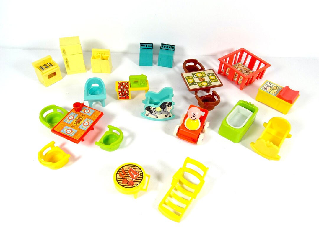 60s70s Fisher Price Dollhouse Furniture Set 23 Piece Set Etsy