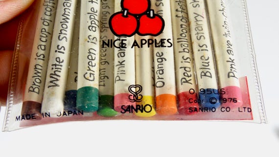 1976 Hello Kitty Mini Colored Pencil Set Sanrio Made in Japan