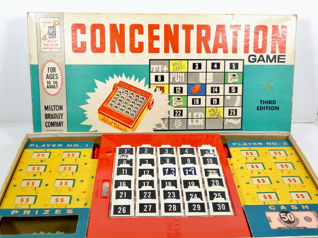 1960 Concentration Game COMPLETE 60s Board Game 1960 Board Game ...