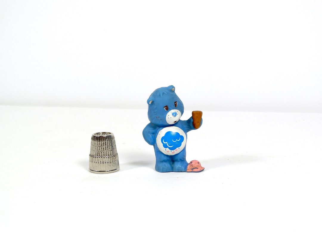 1983 Grumpy Bear Care Bear Figurine Blue Care Bear Ice Cream Etsy